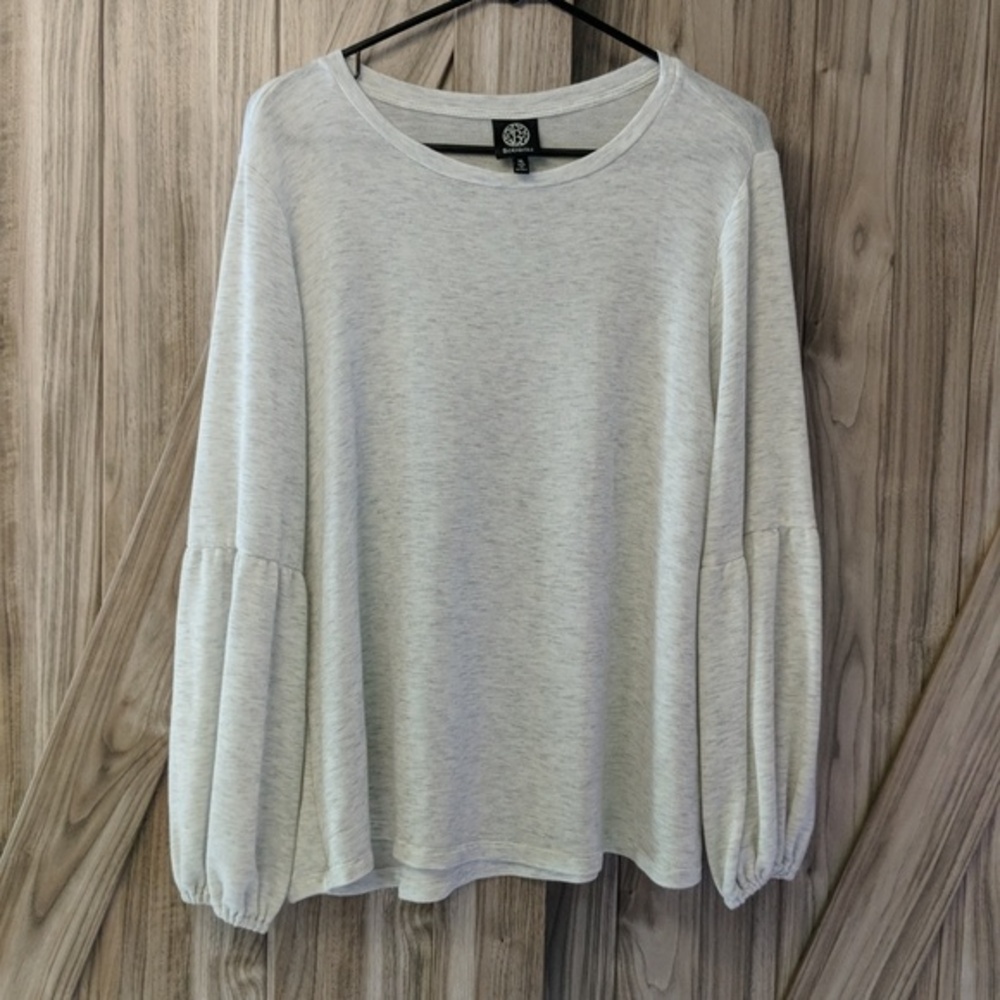 Bobeau Women's Heathered Sheer Long Sleeve Knit Top Size XL